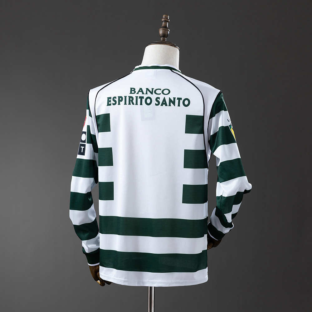 Retro Long Sleeve Sporting Lisbon 01-03 Home S-XXL