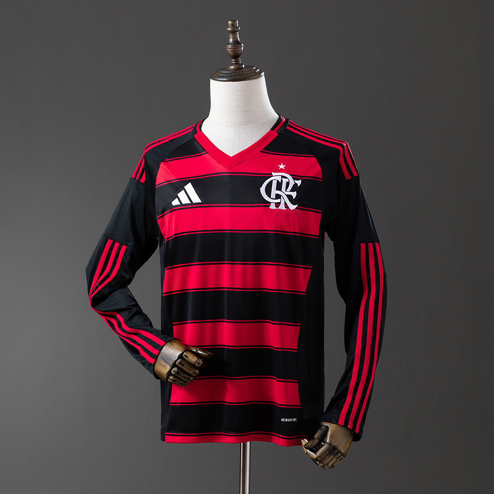 25-26 Long sleeve Flamengo Home S-4XL