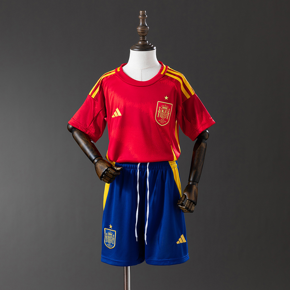 Spain 2024 Home Full kids kit Jersey SIZE 16-28