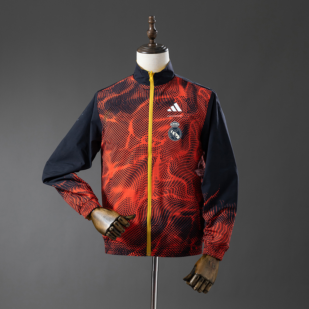 Real Madrid Reversible Jacket WindbreakerYellow  Red S-XXL