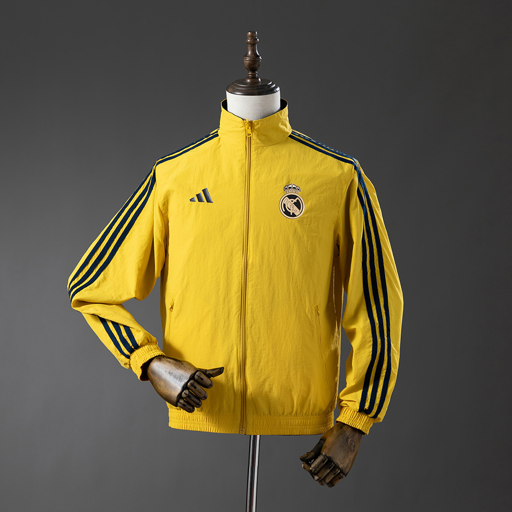 Real Madrid Reversible Jacket WindbreakerYellow  Red S-XXL