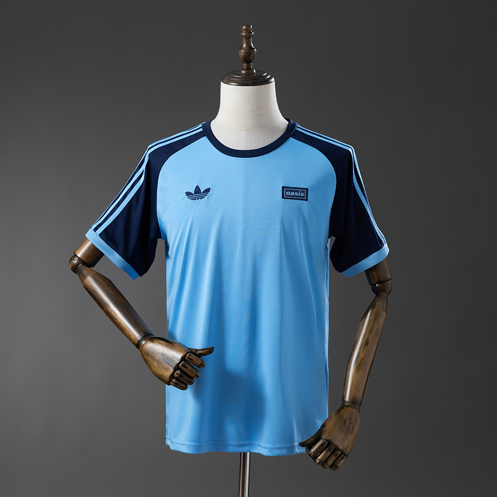 Oasis Live &x27;25 Originals 3-Stripes Football Shirt Blue S-4XL