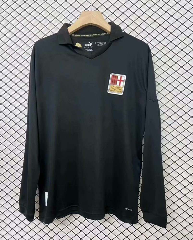 Long Sleeve 24-25 AC Milan 125th Anniversary Black  SIZE S-XXL