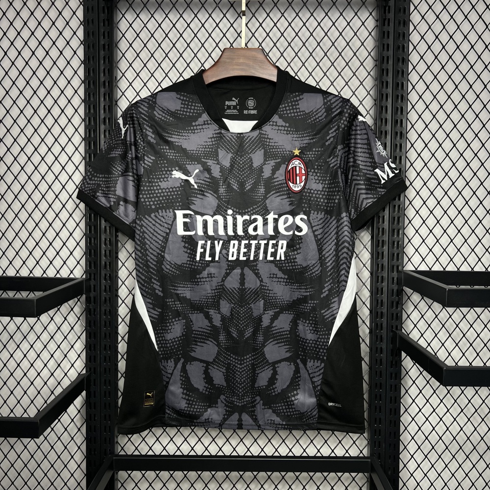 AC Milan 2024-25 Goalkeeper Jersey Black S-XXL