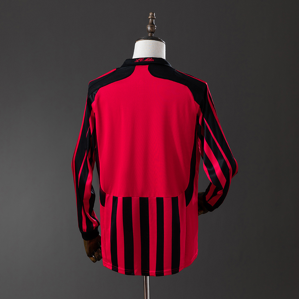 Retro Long Sleeve AC Milan 07-08 Home S-XXL
