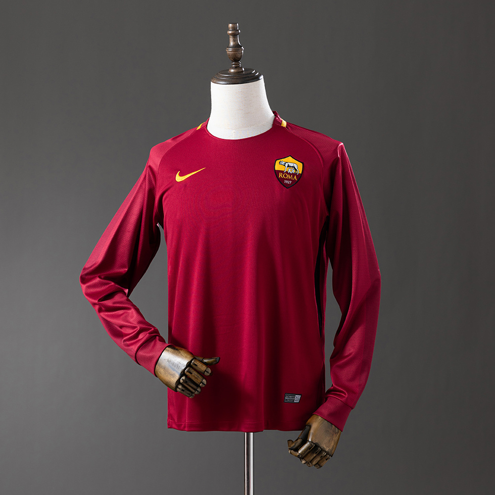 Retro Long Sleeve Roma 17-18 Home S-XXL