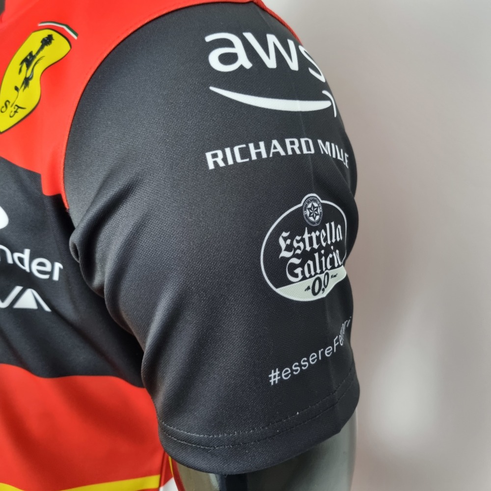 2022 F1 Formula One; Ferrari racing suit crew neck red 55 S-5XL