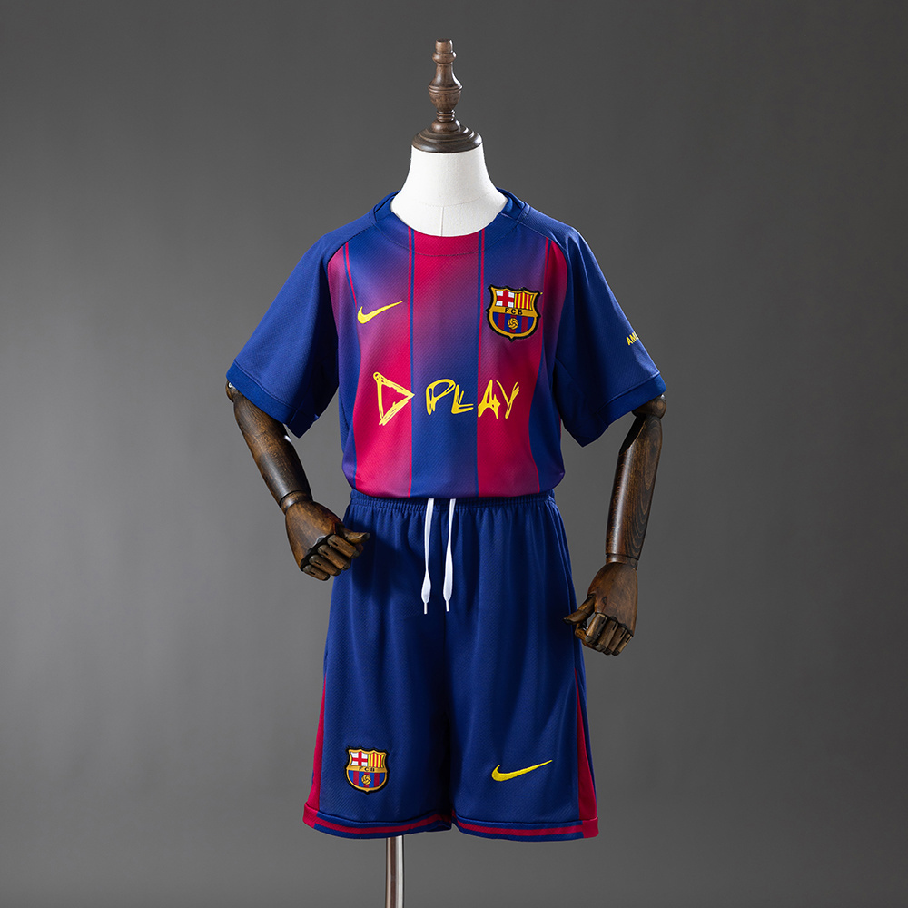 Barcelona 25-26 collaboration x DPLAY Kids Kit Jersey SIZE 16-28