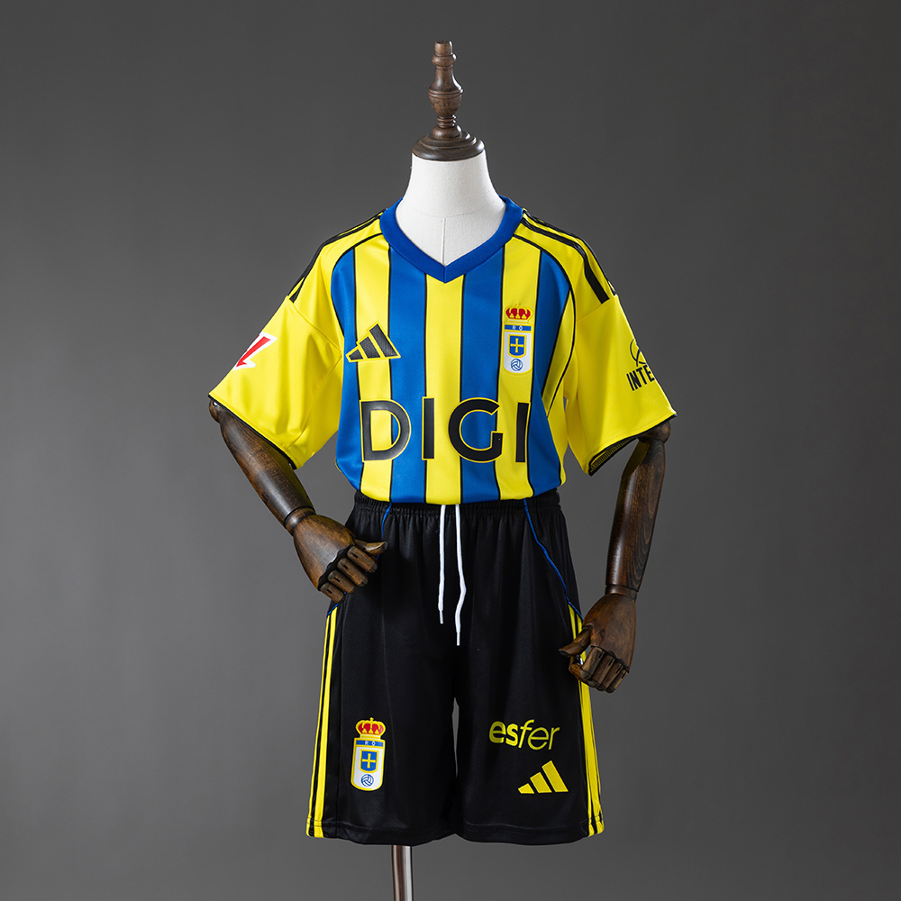 Real Oviedo 25-26 Away Kids Kit Jersey Size 16-28