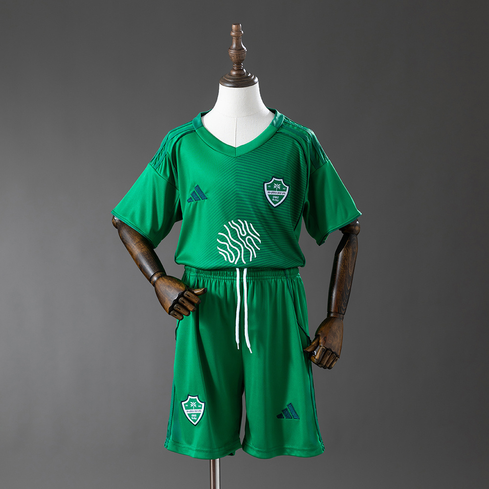 Al-Ahli Saudi 25-26 Green Kids Kit Jersey Size 16-28