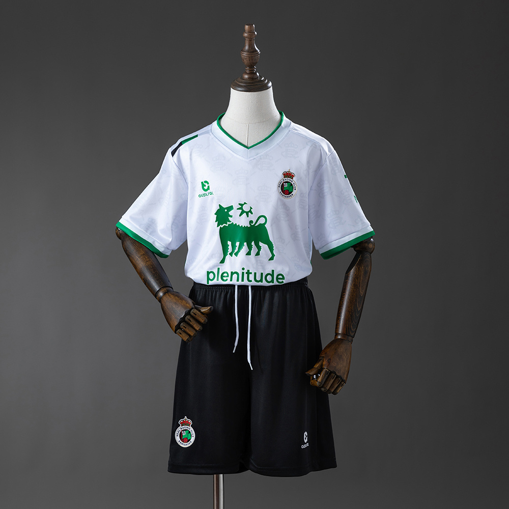 Racing Santander 25-26 Home Kids Kit Jersey Size 16-28