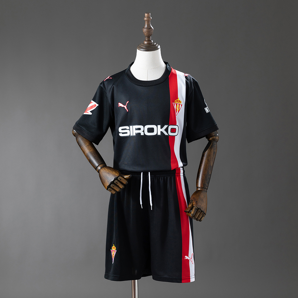 Sporting Gijon 25-26 Away Kids Kit Jersey Size 16-28