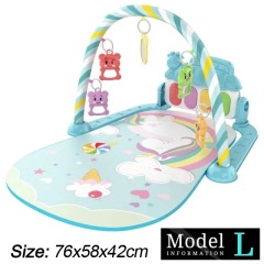 Ponyobaby Baby Fitness Stand Music Play Gym Activity Toys Newborn Piano Crawling Blanket Pedal Game Pad Early Education 0-36 Months Gifts