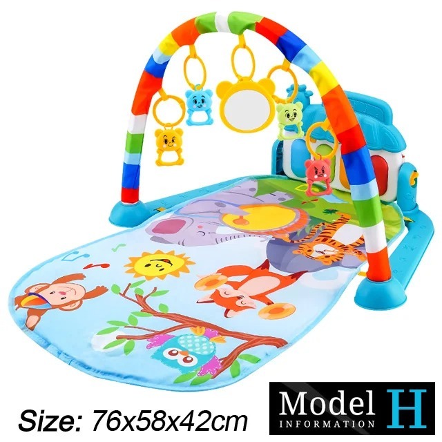 Ponyobaby Baby Fitness Stand Music Play Gym Activity Toys Newborn Piano Crawling Blanket Pedal Game Pad Early Education 0-36 Months Gifts