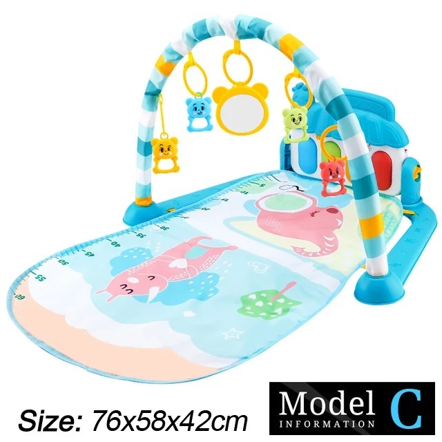 Ponyobaby Baby Fitness Stand Music Play Gym Activity Toys Newborn Piano Crawling Blanket Pedal Game Pad Early Education 0-36 Months Gifts