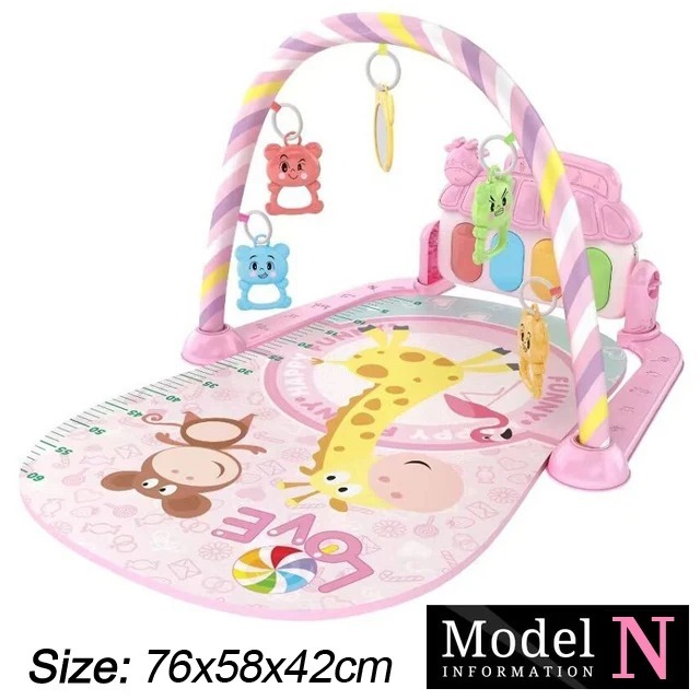 Ponyobaby Baby Fitness Stand Music Play Gym Activity Toys Newborn Piano Crawling Blanket Pedal Game Pad Early Education 0-36 Months Gifts