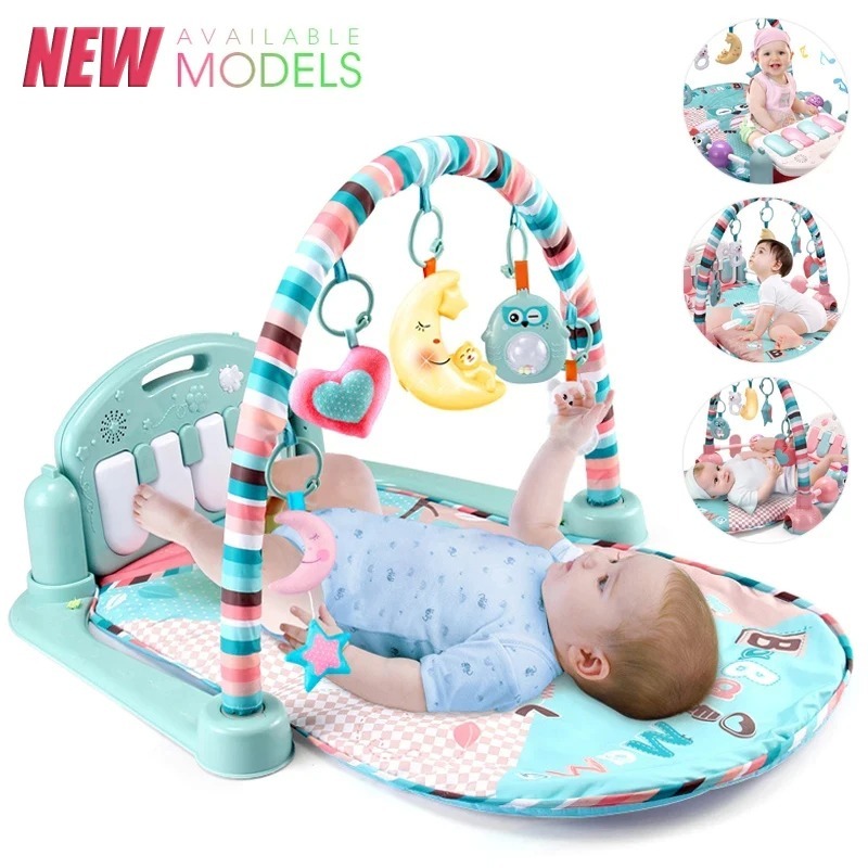 Ponyobaby Baby Fitness Stand Music Play Gym Activity Toys Newborn Piano Crawling Blanket Pedal Game Pad Early Education 0-36 Months Gifts