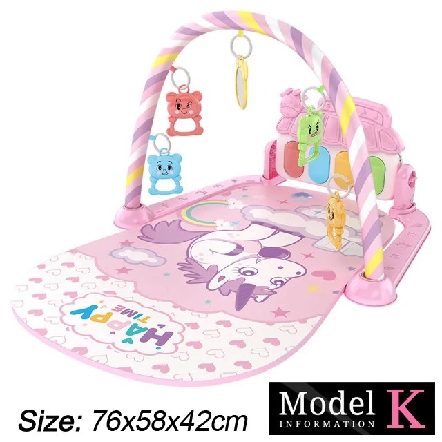 Ponyobaby Baby Fitness Stand Music Play Gym Activity Toys Newborn Piano Crawling Blanket Pedal Game Pad Early Education 0-36 Months Gifts