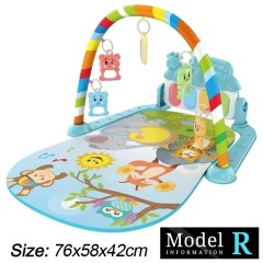 Ponyobaby Baby Fitness Stand Music Play Gym Activity Toys Newborn Piano Crawling Blanket Pedal Game Pad Early Education 0-36 Months Gifts