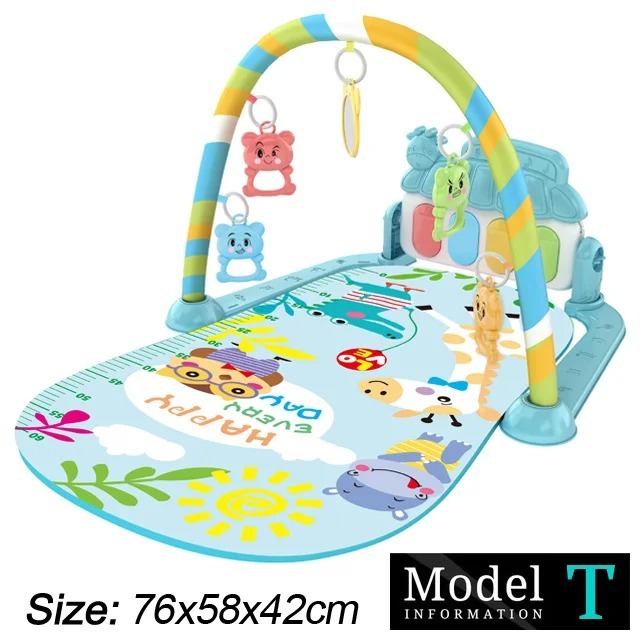 Ponyobaby Baby Fitness Stand Music Play Gym Activity Toys Newborn Piano Crawling Blanket Pedal Game Pad Early Education 0-36 Months Gifts