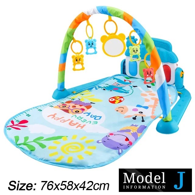 Ponyobaby Baby Fitness Stand Music Play Gym Activity Toys Newborn Piano Crawling Blanket Pedal Game Pad Early Education 0-36 Months Gifts