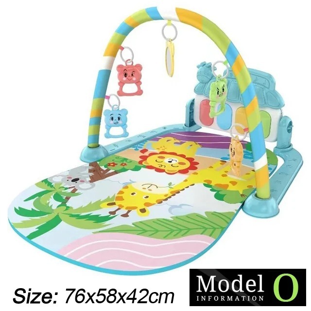 Ponyobaby Baby Fitness Stand Music Play Gym Activity Toys Newborn Piano Crawling Blanket Pedal Game Pad Early Education 0-36 Months Gifts