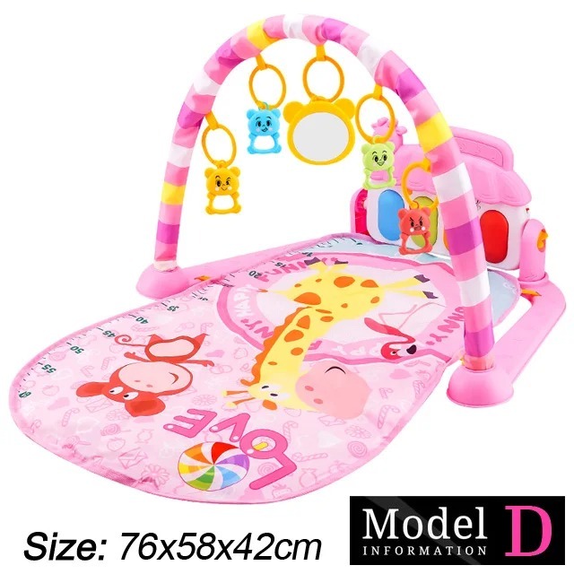 Ponyobaby Baby Fitness Stand Music Play Gym Activity Toys Newborn Piano Crawling Blanket Pedal Game Pad Early Education 0-36 Months Gifts