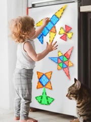 Ponyobaby Magnetic Tiles Kids Toys for 3+ Year Old Boys & Girls, STEM Building Blocks Toys & Games, Sensory Toys for Toddlers, 3 4 5 6 7 8