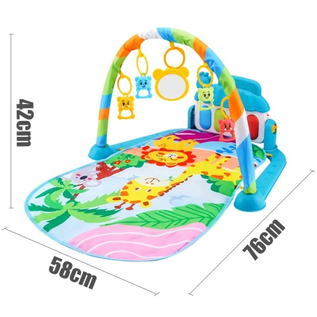 Ponyobaby Baby Fitness Stand Music Play Gym Activity Toys Newborn Piano Crawling Blanket Pedal Game Pad Early Education 0-36 Months Gifts