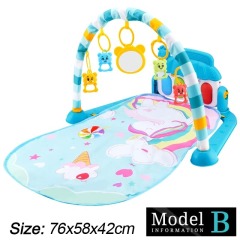 Ponyobaby Baby Fitness Stand Music Play Gym Activity Toys Newborn Piano Crawling Blanket Pedal Game Pad Early Education 0-36 Months Gifts