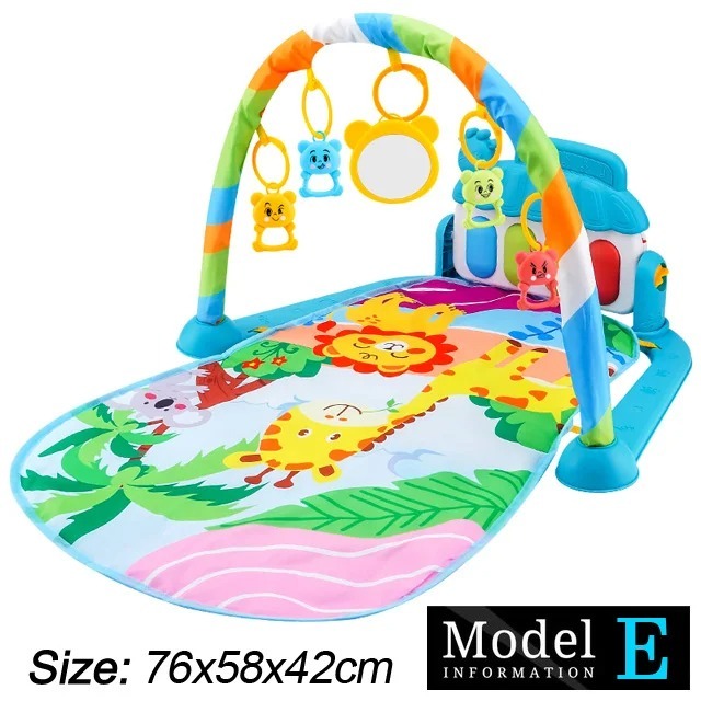 Ponyobaby Baby Fitness Stand Music Play Gym Activity Toys Newborn Piano Crawling Blanket Pedal Game Pad Early Education 0-36 Months Gifts
