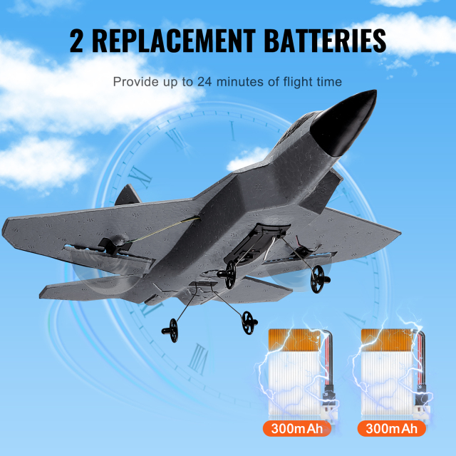 Ponyobaby VEVOR F-22 RC Plane 2.4G Aircraft Remote Control Flying Glider Airplane with 6-Axis Stabilizer EPP Foam Toys for Children Gifts