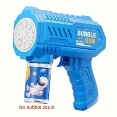 Ponyobaby 10 Holes Children Electric Bubble Gun Rocket Soap Automatic Bubble Machine Bubbles Gun Kids Summer Outdoor Bubble Blowing Toys