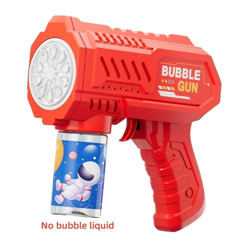 Ponyobaby 10 Holes Children Electric Bubble Gun Rocket Soap Automatic Bubble Machine Bubbles Gun Kids Summer Outdoor Bubble Blowing Toys