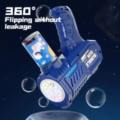 Ponyobaby 10 Holes Children Electric Bubble Gun Rocket Soap Automatic Bubble Machine Bubbles Gun Kids Summer Outdoor Bubble Blowing Toys