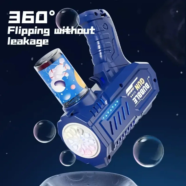 Ponyobaby 10 Holes Children Electric Bubble Gun Rocket Soap Automatic Bubble Machine Bubbles Gun Kids Summer Outdoor Bubble Blowing Toys
