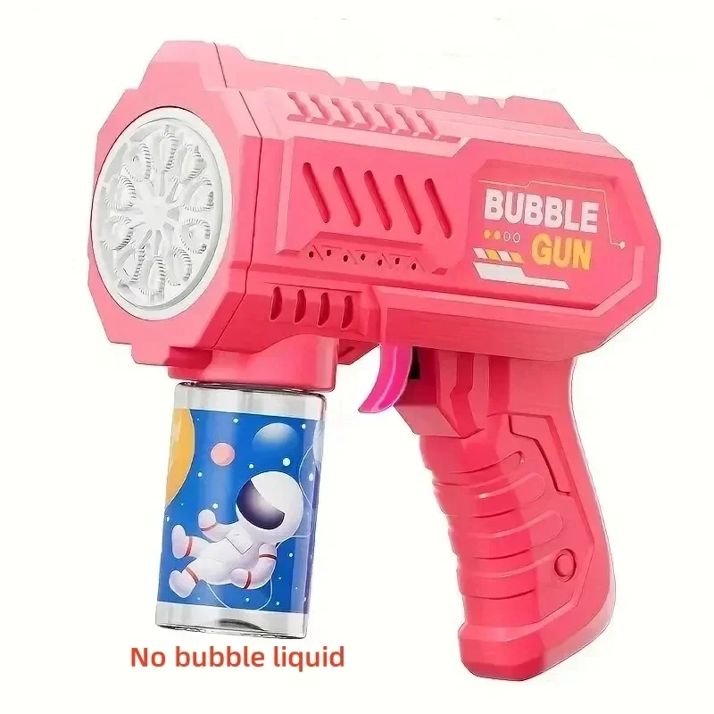 Ponyobaby 10 Holes Children Electric Bubble Gun Rocket Soap Automatic Bubble Machine Bubbles Gun Kids Summer Outdoor Bubble Blowing Toys