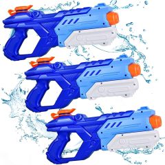 Ponyobaby Quanquer 3 Pack Water Guns for Kids Adults - 600CC Squirt Water Toy Gun Super Blaster Soaker Long Range High Capacity Swimming Pool Beach Outdoor Fighting Toy for Boys Girls (Blue)