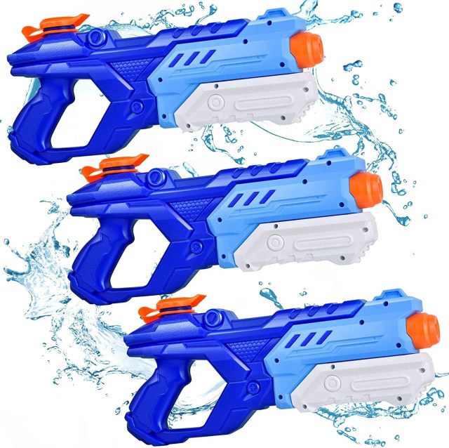 Ponyobaby Quanquer 3 Pack Water Guns for Kids Adults - 600CC Squirt Water Toy Gun Super Blaster Soaker Long Range High Capacity Swimming Pool Beach Outdoor Fighting Toy for Boys Girls (Blue)