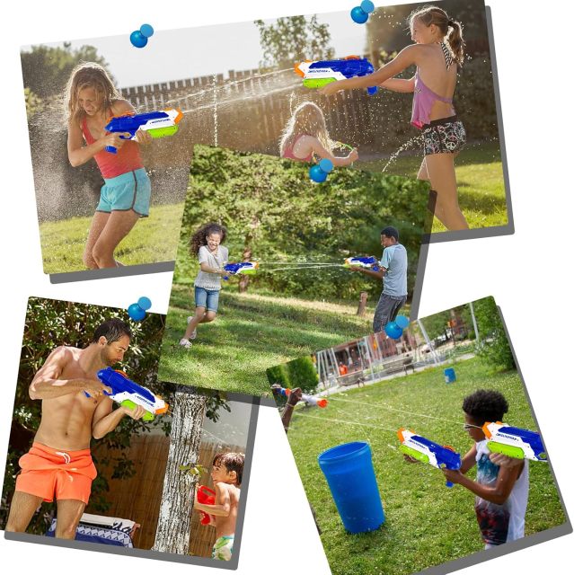 Ponyobaby  Water Guns for Kids - Summer Soaker Squirt Guns, 400CC/40ft for 3 Years Old and up Boys Girls Adults - 2 Pack Outdoor Toy for Swimming Pool Yard Lawn Beach