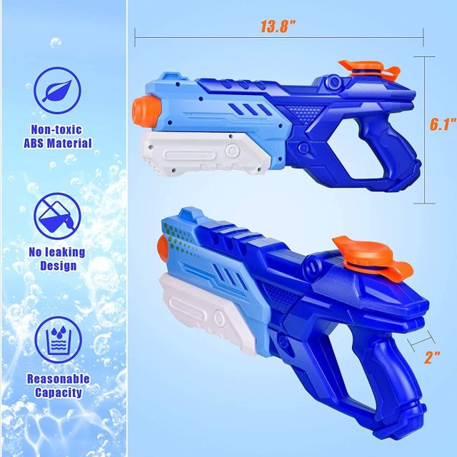 Ponyobaby Quanquer 3 Pack Water Guns for Kids Adults - 600CC Squirt Water Toy Gun Super Blaster Soaker Long Range High Capacity Swimming Pool Beach Outdoor Fighting Toy for Boys Girls (Blue)