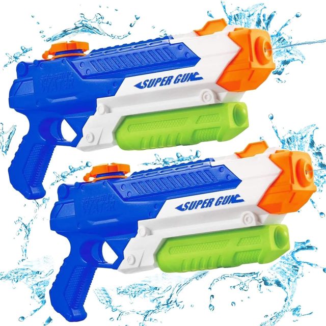 Ponyobaby  Water Guns for Kids - Summer Soaker Squirt Guns, 400CC/40ft for 3 Years Old and up Boys Girls Adults - 2 Pack Outdoor Toy for Swimming Pool Yard Lawn Beach