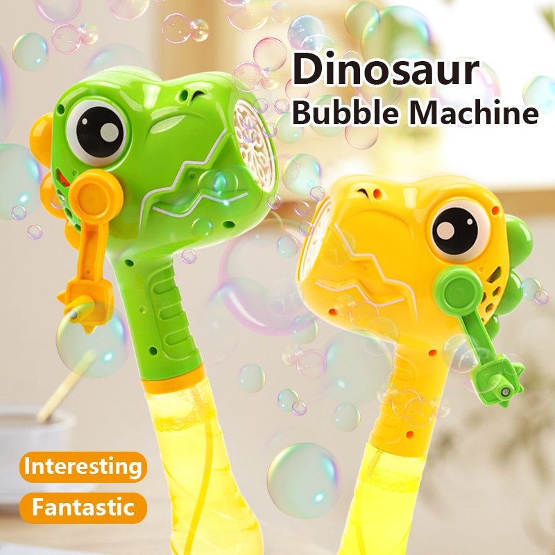 Ponyobaby dinosaur Hand Crank Bubble Machine,Bubble Blower for Kids Ages 3-8,Toddlers 3 and up Bubble Maker for Bathtub Bath,Summer Bubbles Blowing Toy for Indoor Outdoor Beach Birthday Party