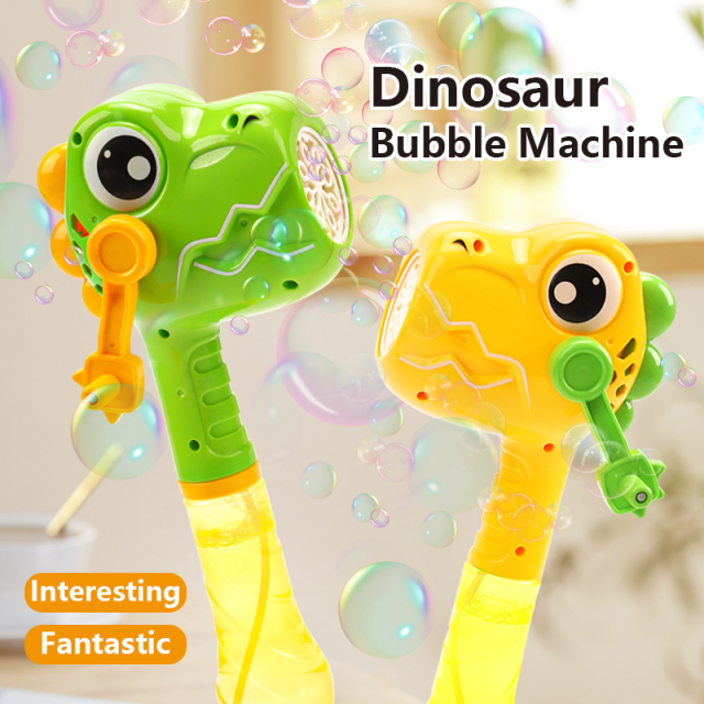 Ponyobaby dinosaur Hand Crank Bubble Machine,Bubble Blower for Kids Ages 3-8,Toddlers 3 and up Bubble Maker for Bathtub Bath,Summer Bubbles Blowing Toy for Indoor Outdoor Beach Birthday Party