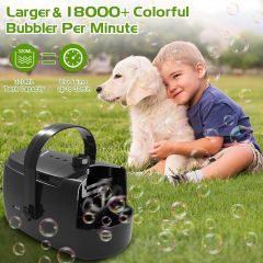 Ponyobaby Bubble Machine Durable Automatic Bubble Blower, 18000+ Big Bubbles Per Minute Bubbles for Kids Toddlers Bubble Maker Operated by Plugin or Batteries Bubble Toys for Indoor Outdoor Birthday Party