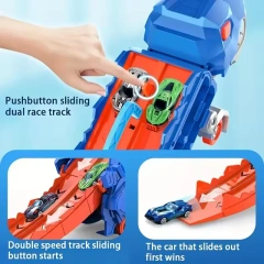 Ponyobaby Transport Dinosaur Truck with Foldable into Standing Transforms Sliding Race Track T-rex Best Birthday Gifts Toys Boys And Girls