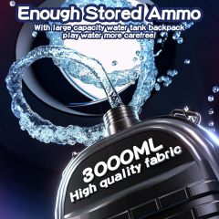 Ponyobaby Electric Water Gun for Adults, New Double Barrel Squirt Gun with Rotating and LED Light, Long Range Automatic Water Guns with Backpack, Two Batteries, Outdoor Toys for Kids Ages 8-12