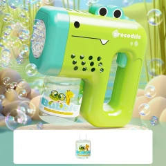 Ponyobaby 2024 New Cute Deer Bubble Gun Kids Toy Bubbles Machine Automatic Soap Blower with Light Summer Outdoor Party Games Children Gift