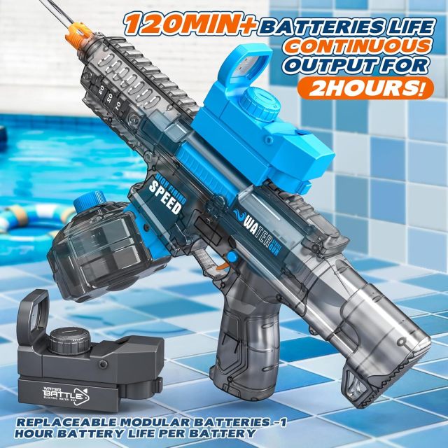 Ponyobaby Electric Water Gun for Adults & Kids - 36FT Automatic Water Guns with 520CC+ High Capacity Strongest Squirt Water Guns with 120min Long Battery Life Powerful WaterGun for Summer Party