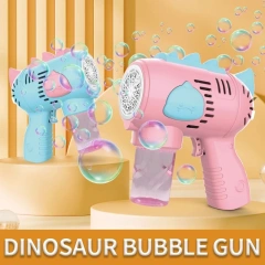 Ponyobaby New Dinosaur Electric Automatic Light Bubble Machine Bubble Gun Summer Beach Bathing Outdoor Games Children's Gift Toys